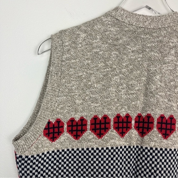 VINTAGE Sweater Loft Americana Intarsia Knit Teacher Vest Small Petite - Picture 10 of 13